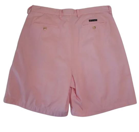 Chaps Mens Shorts Pink Double Pleat Twill Waist 29 in Inseam 8 in