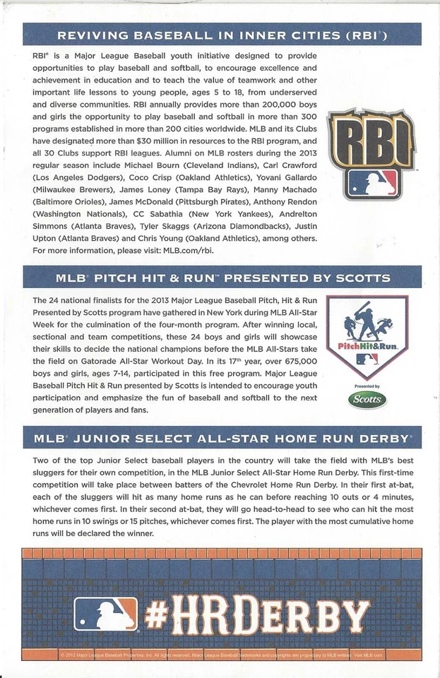 2013 New York Mets All-Star Workout Day Program July 15 Citi Field Wright Cano - Image 3 of 3