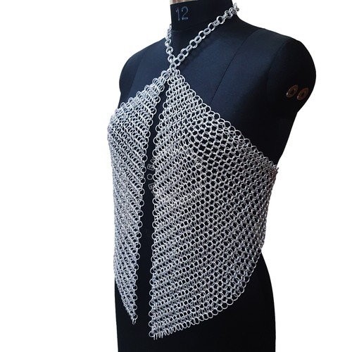 Chainmail Party Top, Chainmail Dress, Antique Aluminium Costume, Gift For Her - Picture 3 of 8