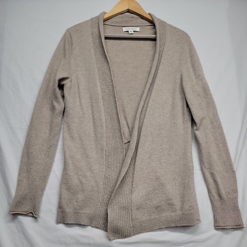 Banana Republic Luxury Cashmere Blend Cardigan Open Front Beige Women's Sz M