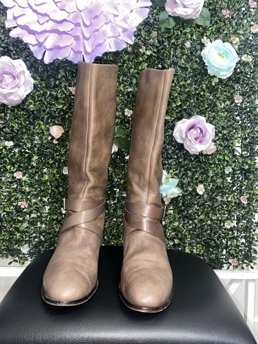 Dolce Vita Brown Faux Leather Textured Vero Cuoio Knee High Riding Boots ~Sz 9.5 - Picture 5 of 13
