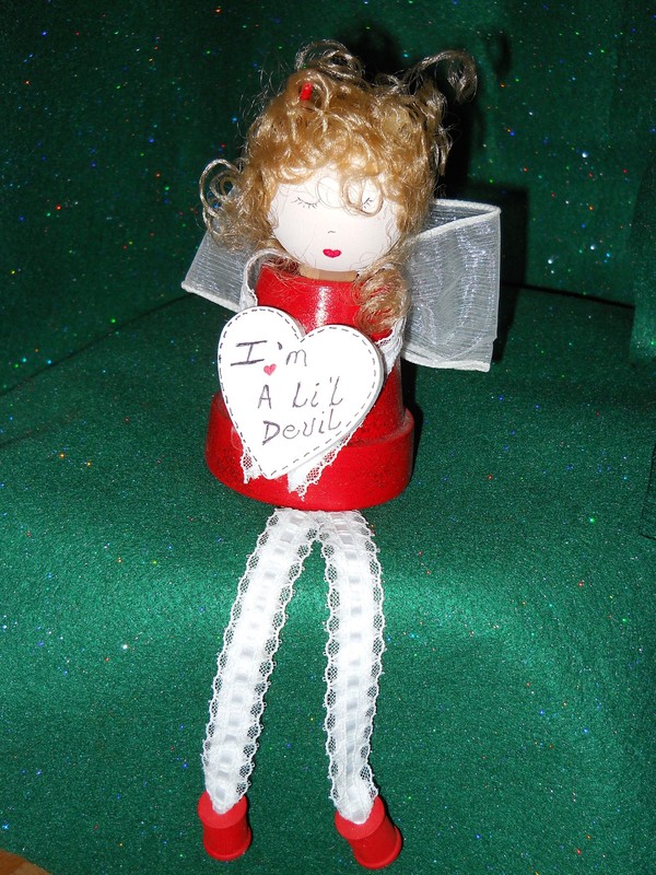 * Hand Crafted Christmas😇 Sitting Angel “Lil Devil”  5” tall