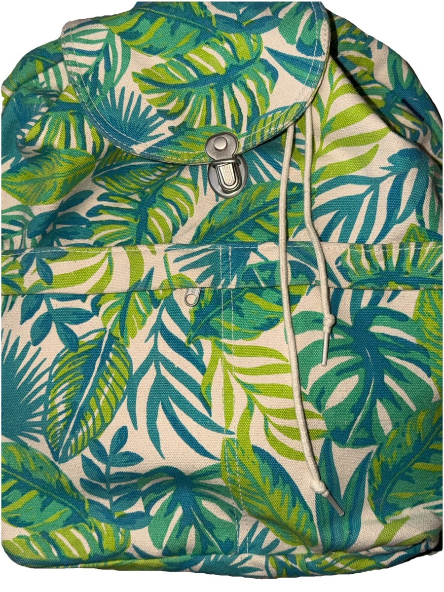Baggu Tropical Greenery Canvas Backpack | eBay