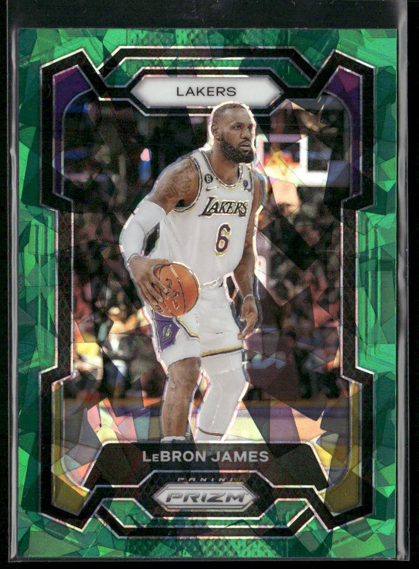 LeBron James 2023-24 Panini Prizm Green Ice Fanatics #63