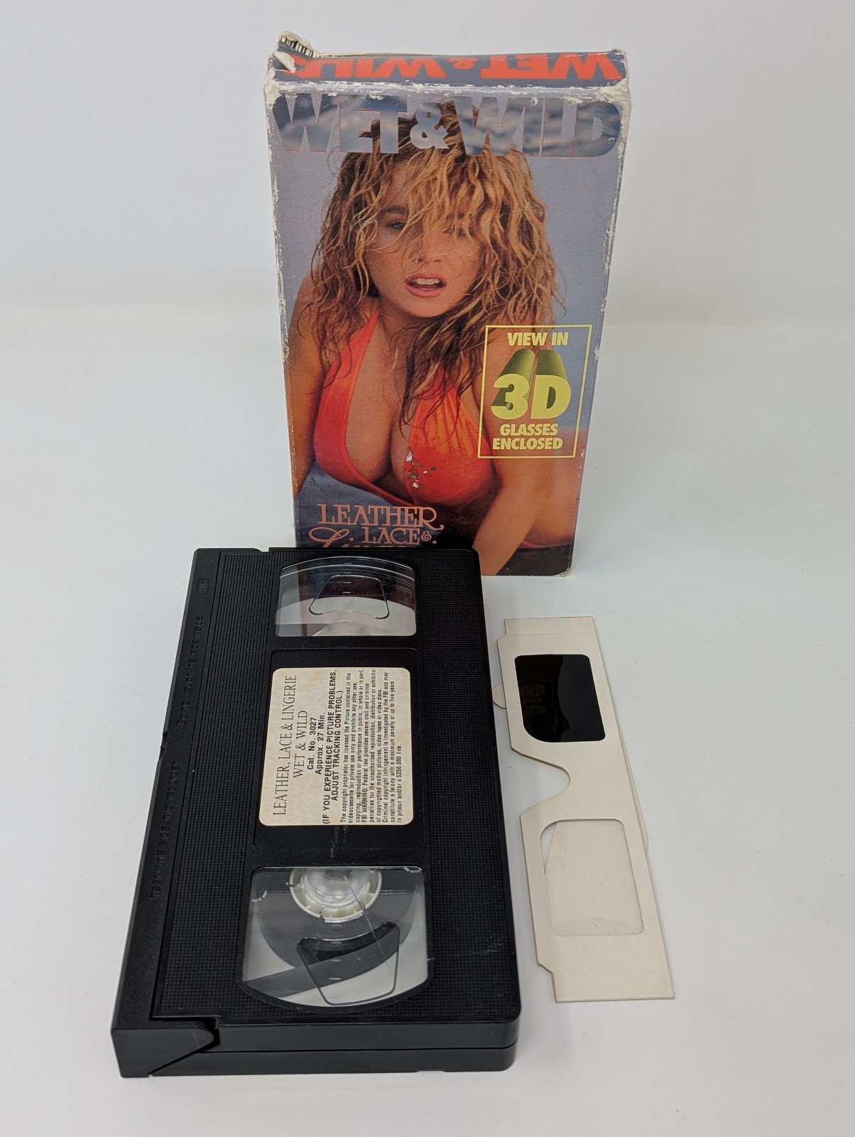 Leather Lace & Lingerie - Wet & Wild in 3D (VHS, 1993) w/ 3D Glasses