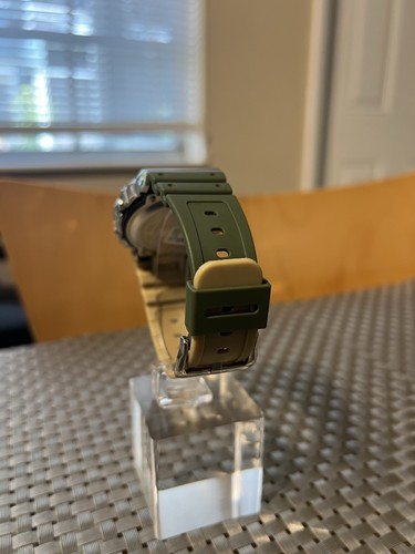 G-shock DW5600 Mod Custom Skmei Watch Khaki / Green Engraved Bezel & Travel Case - Picture 6 of 15