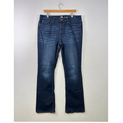Lee Riders Bootcut Jeans Womens 16 L Dark Wash Midrise Stretch Denim Excellent