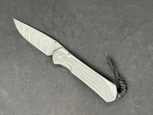 Chris Reeve Knives Large Sebenza 31 Black Micarta Drop Point Boomerang Damascus