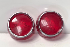 1955-1956 Pontiac Tail Light Lens Pair W Trim Original Gm Guide R2-55