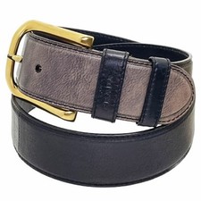   Authentic Prada belt, leather, black gradient, gold metal buckle, 1C4057, size