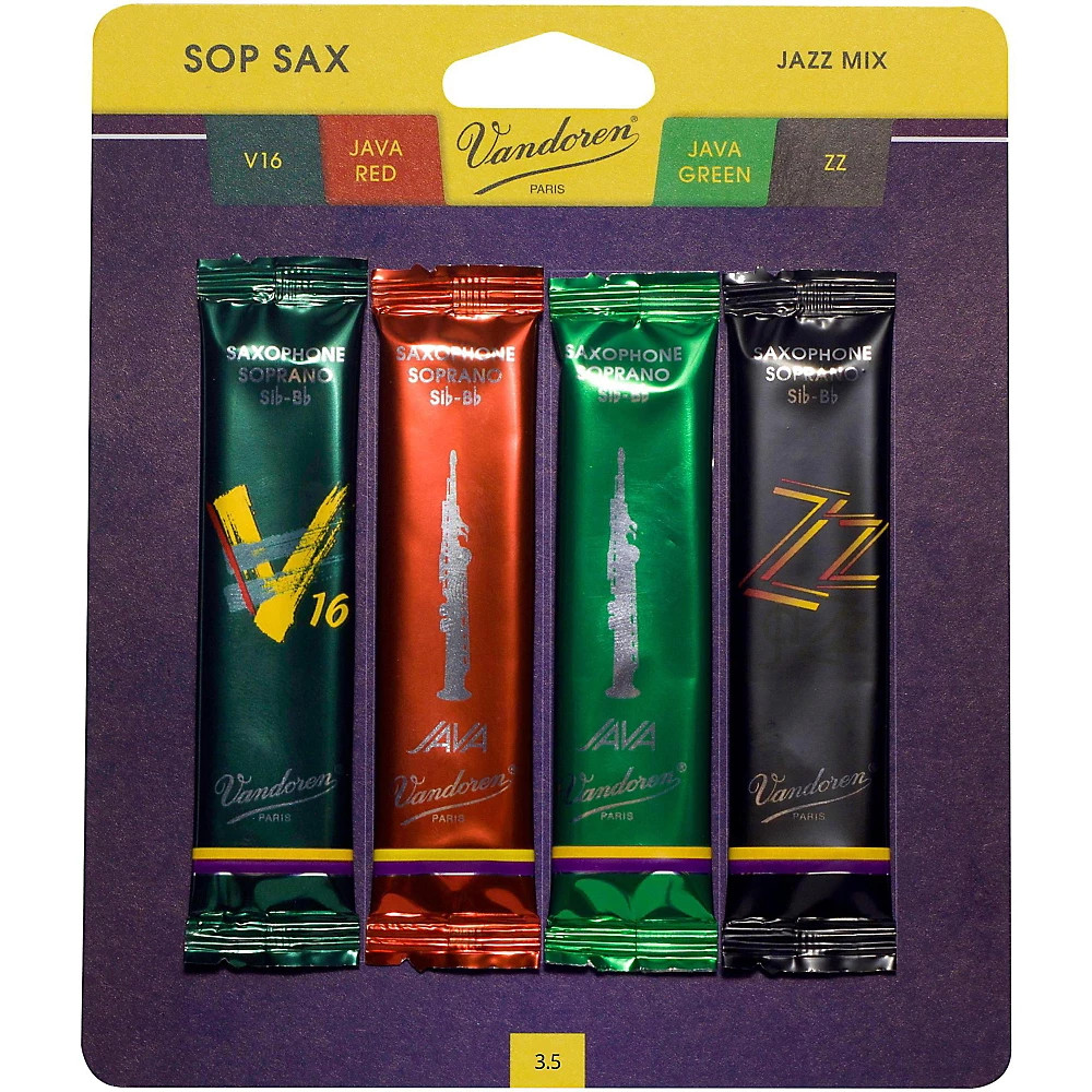 Vandoren Soprano Saxophone Jazz Reed Mix Strength 3 Strength 3.5
