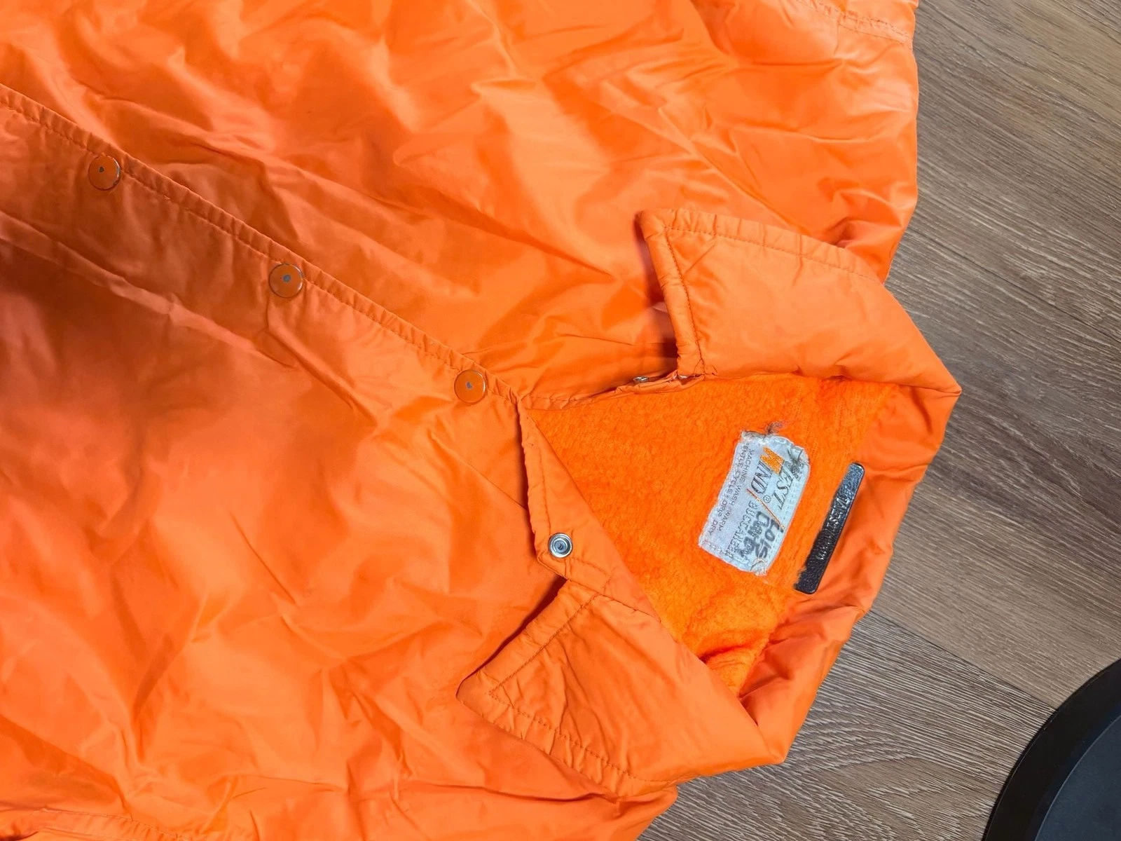 Westark Windbreaker Buccaneer Orange Nylon Snap Jacket DeGross Construction image 2