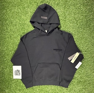 Fear of God Essentials Hoodie SS22 Stretch Limo Black - 100% Authentic Size L