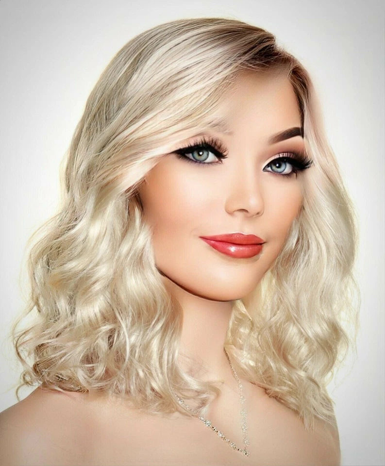 Peluca AVALON Estetica Encaje Frontal Playa Ondas Iluminada por el Sol Rubia Enraizada Foto 4 de 4