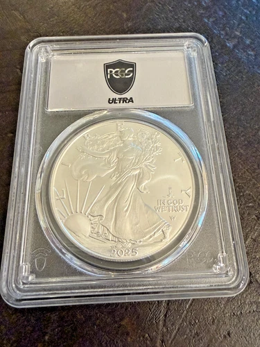 2025-(P) $1 American Silver Eagle with EAGLE PRIVY PCGS MS 70
