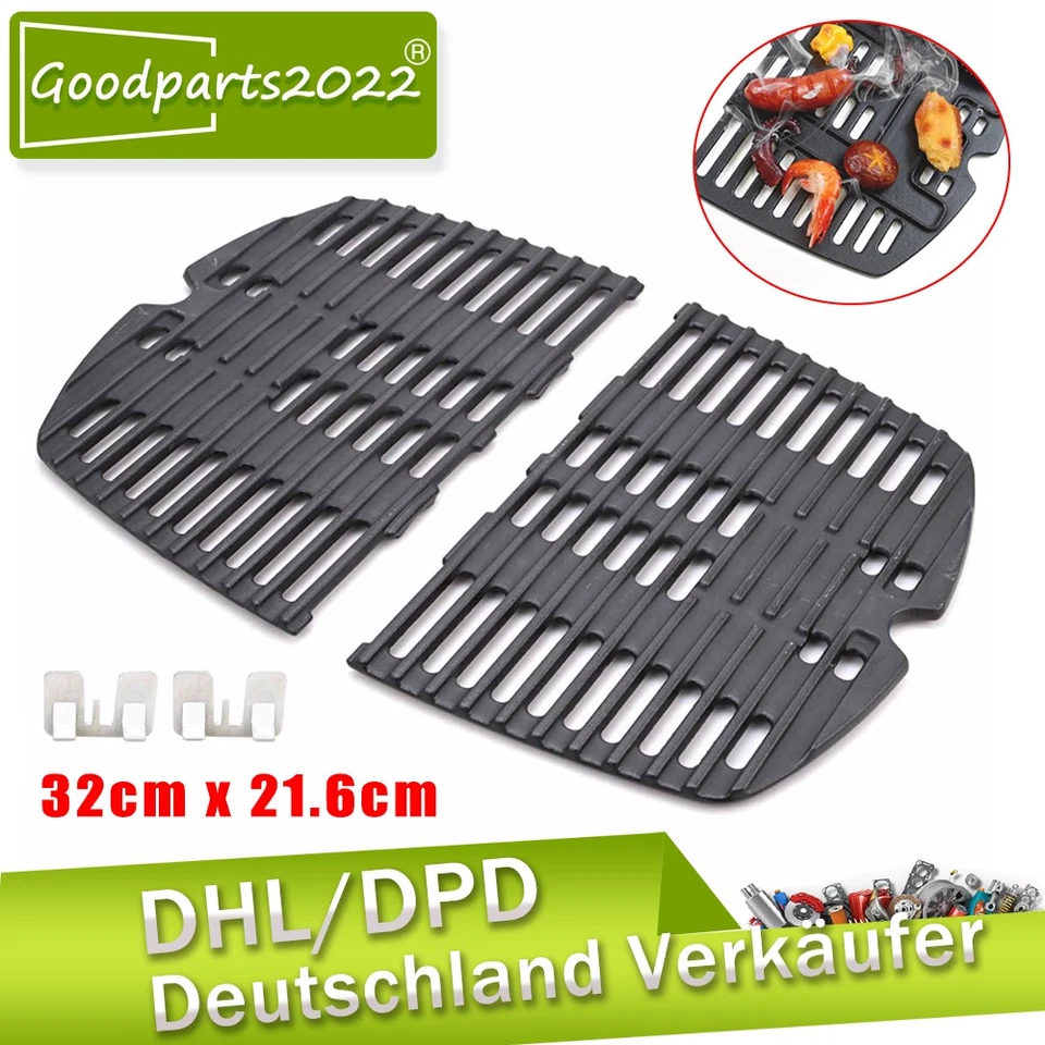 GOODPARTS2022® 7644 Gusseisen Grillrost Grills für Weber Q100, Q1000, Q120, Q1200, Q140, Q1400