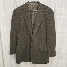 Ermenegildo Zegna Wool High Performance 4 Ply Houndstooth Blazer Brown Men  s 44L