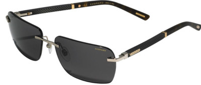 Chopard SCHB76 A3P Men s CarbonFiber Sunglasses Black Gold/ Gray Polarized Lens