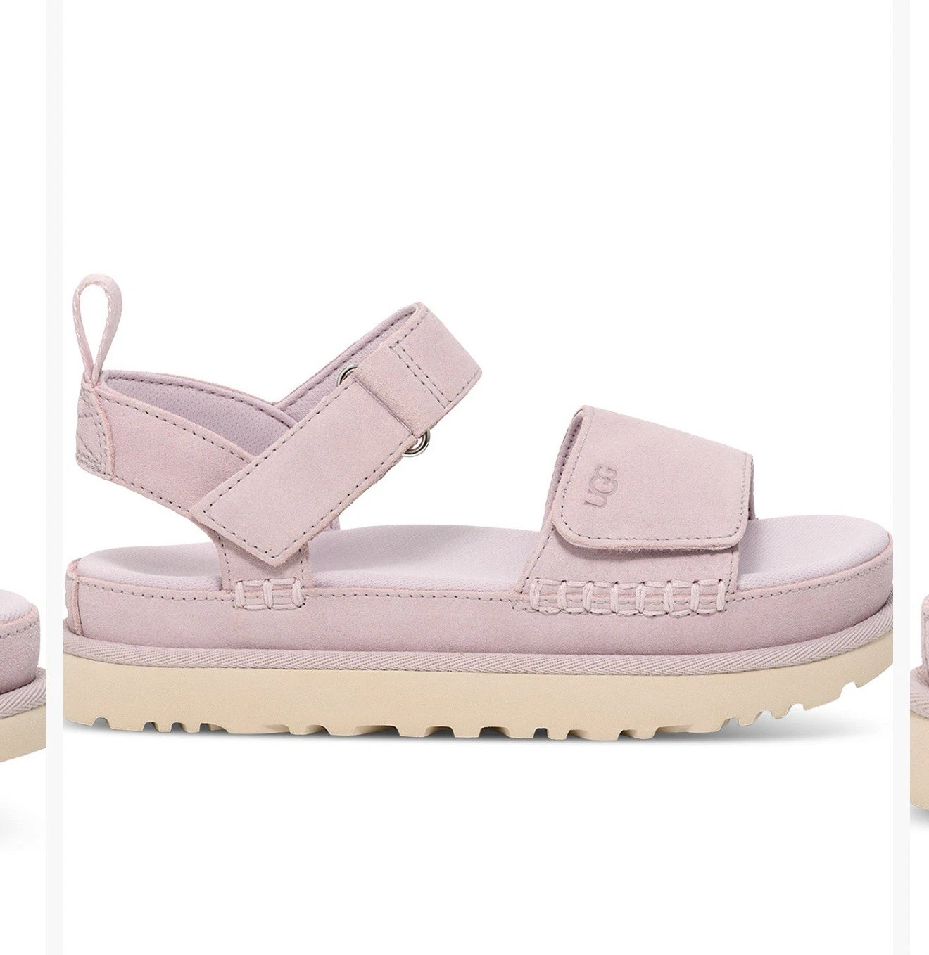 UGG DRIFTWOOD GOLDENS viola chiaro SANDALI PLATFORM CON CINTURINO DONNA US6 5 ~ NUOVI