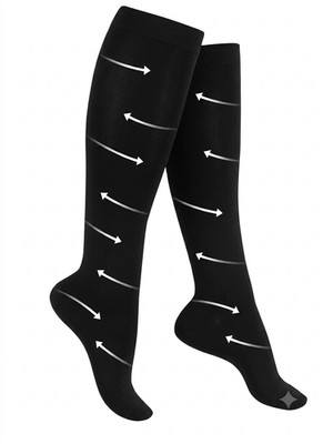 Flight Socks Travel Compression Stockings Size 41-44 Black Long Distance Train C