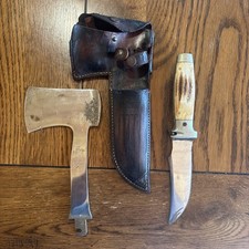 CASE TESTED XX Knife & Hatchet Combo Set with Sheath Patent Date 1935 Vintage
