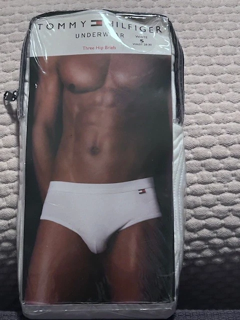 Vintage Tommy Hilfiger 3-Pack White Men’s Hip Briefs Large Small 28-30 - Image 2 of 2