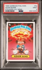 1986 Garbage Pail Kids OS1 Series 1 UK Adam Bomb 8a Sticker Card PSA 9 MINT GPK
