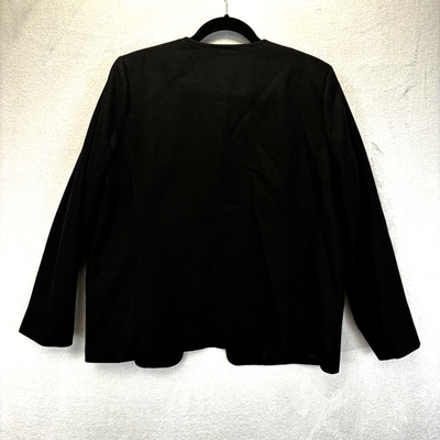 Mark Reed Wool Blend Open Front Blazer Jacket Womens 16W Black Mark Reed Wool Blend Open Front Blazer Jacket Womens 16W Black