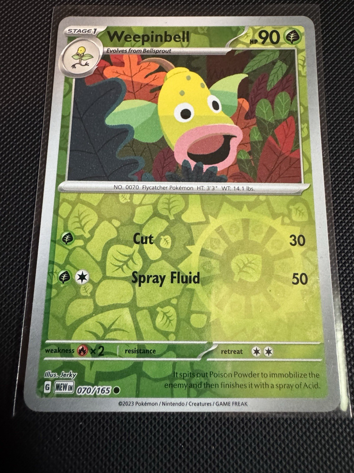Weepinbell Reverse Holo NM 070/165 Scarlet & Violet 151 Pokemon Card