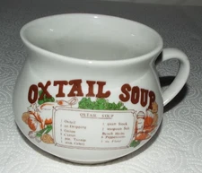 VINTAGE OXTAIL SOUP BOWL/MUG WITH RECIPE READ!!!!