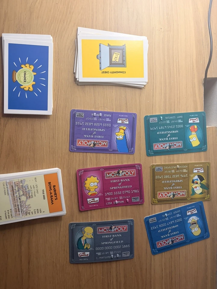 The Simpsons Monopoly Board Game by PARKER 2007 - Cards NOT Cash ! - Complete - Image 3 of 4