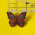Coral Butterfly Lapel Pin~Clutch Back Clasp~Tie Tack~Hat~Backpack~Vest Display