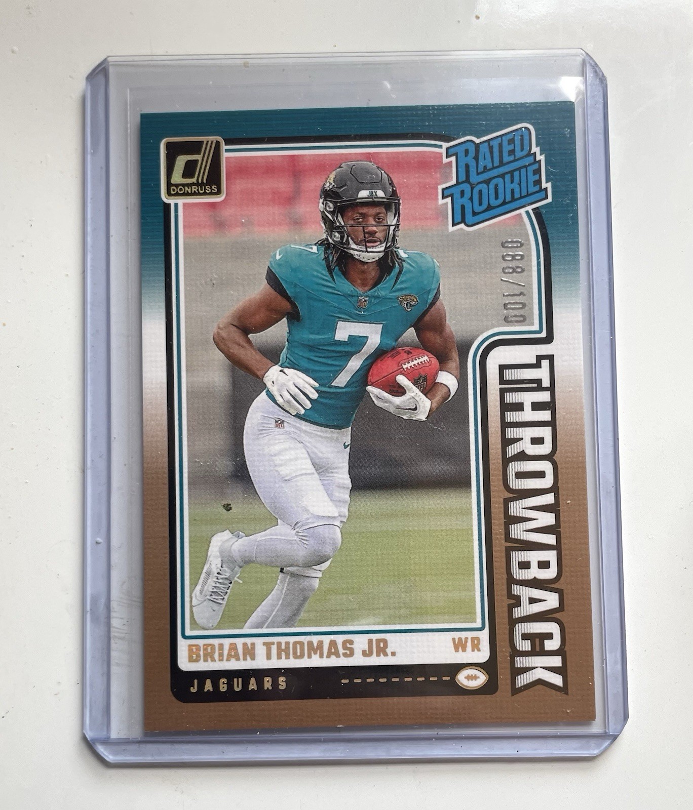2024 Panini Donruss Optics Brian Thomas Jr Throwback Rated Rookie 88/100