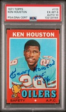 1971 Topps Ken Houston Rookie Card RC HOF 86 PSA 6 DNA AUTO 10 #132129164