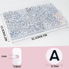 Alphabet Beads A-Z 1300 Pcs Letter Beads Acrylic 4x7mm Round Letter Beads Kits