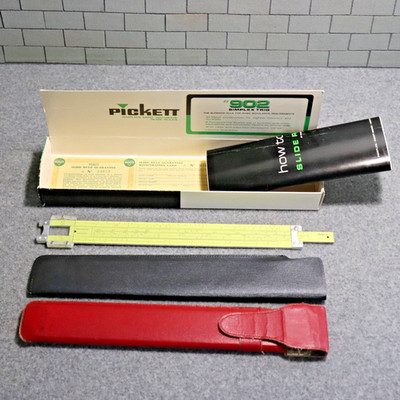 Vintage Pickett Metal Slide Ruler with Box/And Unidentified Slide Ruler