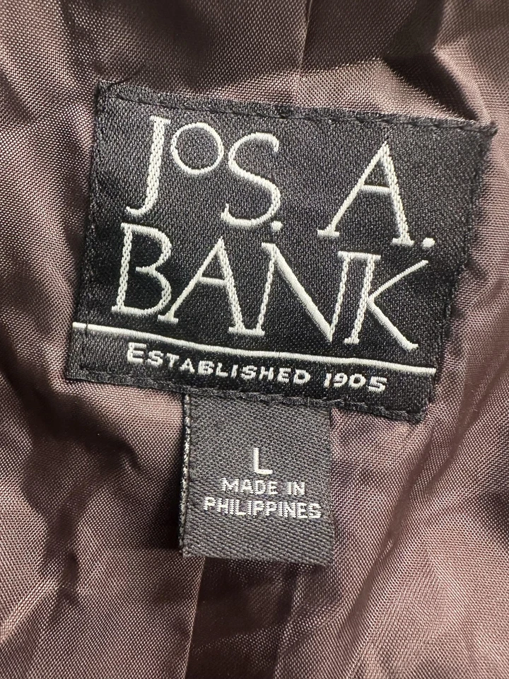 Jos A Bank Jacket Mens Large Brown Faux Suede Barn Field Coat Cinch Zip Outdoors - Image 4 of 4