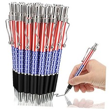 64 Pcs American Flag Ballpoint Pen Veterans Day Themed 1.0 mm Black Patriotic
