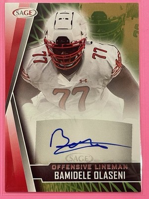2022 SAGE High Series Bamidele Olaseni Auto Red #A-BO Football