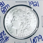 1921 BU UNCIRCULATED MORGAN SILVER DOLLAR AUTHENTIC U.S. MINT FREE SHIPPING 6079
