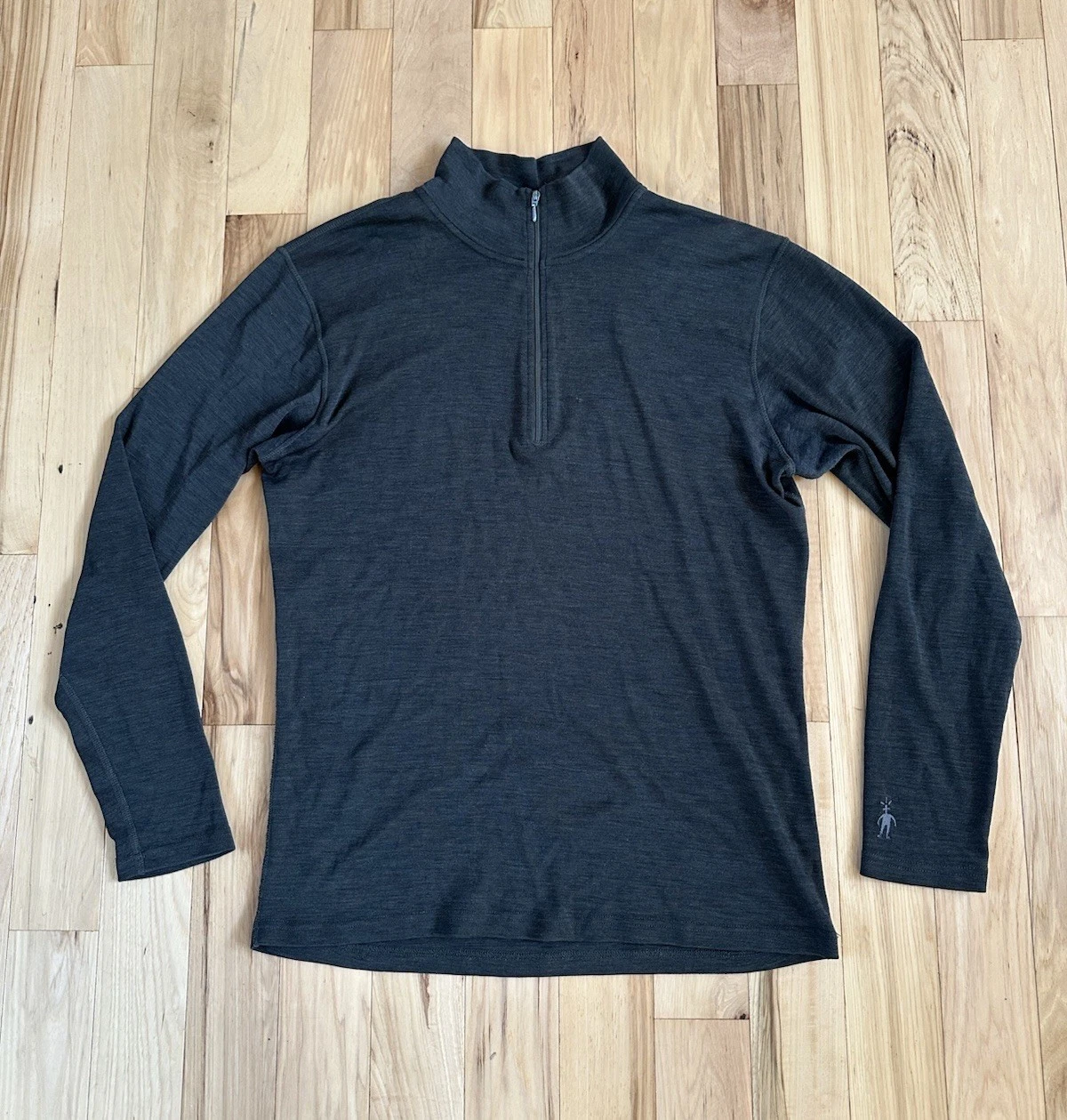 Smartwool Mens XL 1/4 Zip Merino Pullover Base Layer Top Thermal Green