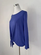 ZeroXposur Platinum Flow Knotted Top Womens M Blue Marina Shirt Career Casual