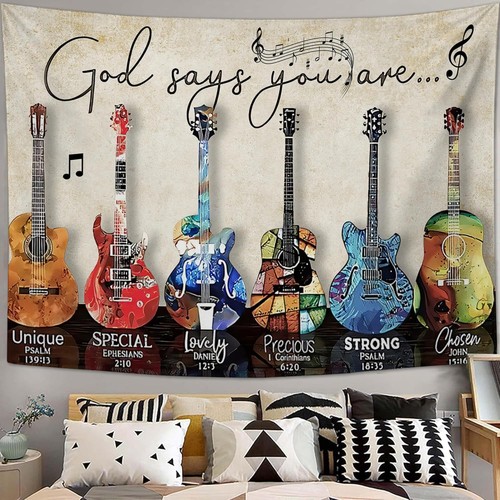 Guitar Tapestry Rock Guitar Tapestry Wall Hanging for Bedroom Cool Rock Music