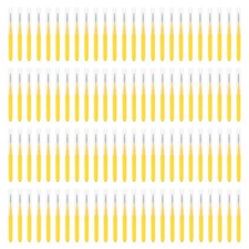 Interdental Brushes Yellow 100 Pcs 0.3mm Floss 1 count (Pack of 100), 