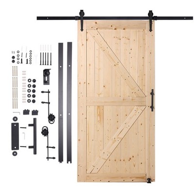 Barn Door Hardware Kit 42x84 Spruce 8-in-1 Floor Guide
