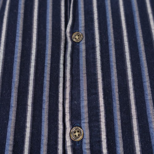 Diesel 55 DSL Shirt Men Large Blue Grey Striped Corduroy Casual Long Sleeve Top - Picture 11 of 18