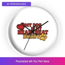 Custom Dog Paw Print Wall Clock Personalized Pet Name Home Decor Pet Lover Gift