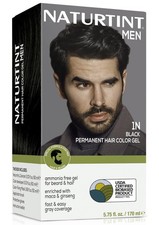 Mens Permanent Hair Color for Hair Beard and Mustache 1N Black 