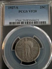 1927-S 25C STANDING LIBERTY SILVER QUARTER SEMI KEY DATE - PCGS VF20