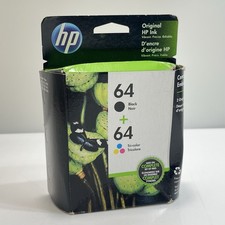 HP 64 Ink Cartridge Black  Tri-Color X4D92AN - May 2020